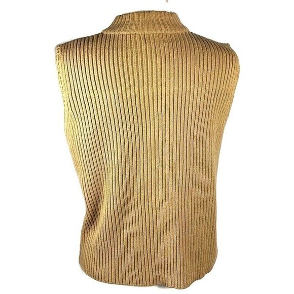 Vtg. Designers Studio original Tan 100% suede front vest size L zip front Boho - Picture 3 of 8